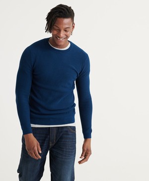 Superdry Edit Supima Cotton Férfi Ugró Kék | RDXZP1035